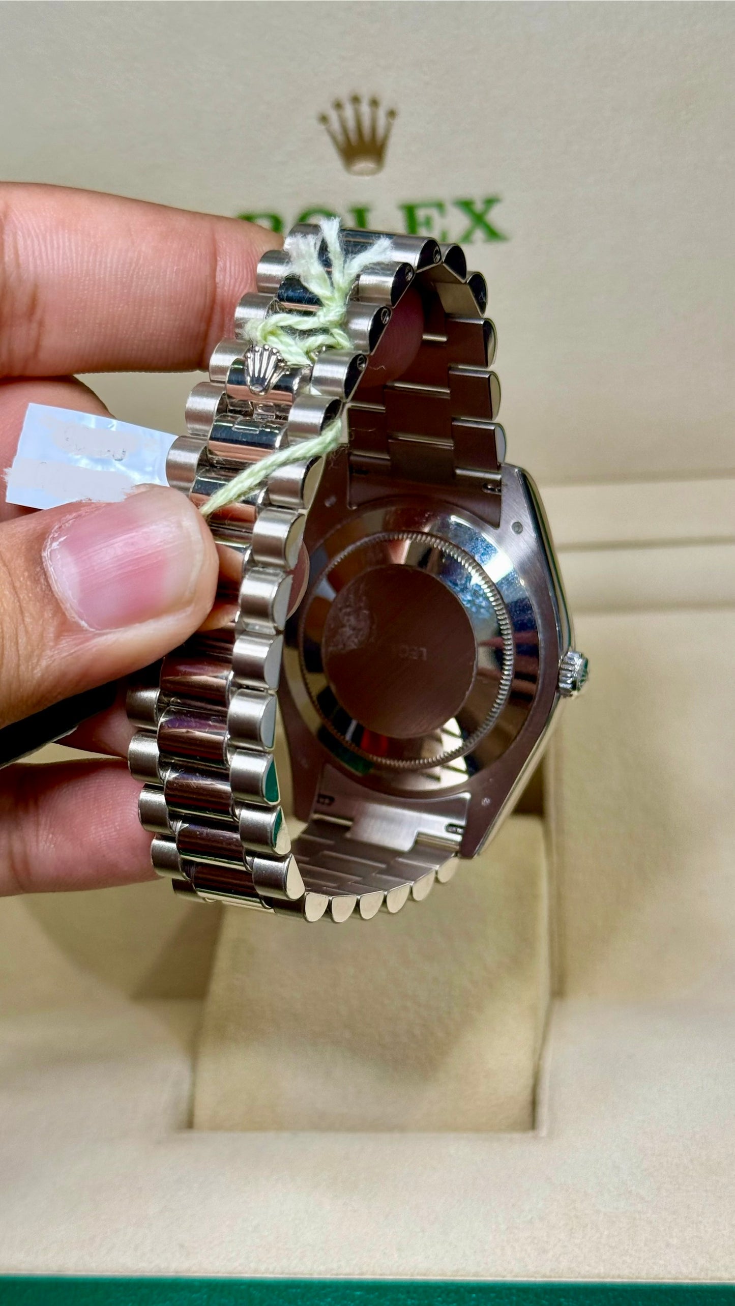 Rolex Day-Date II Brown Dial on Leather Strap 218239 Card 2012