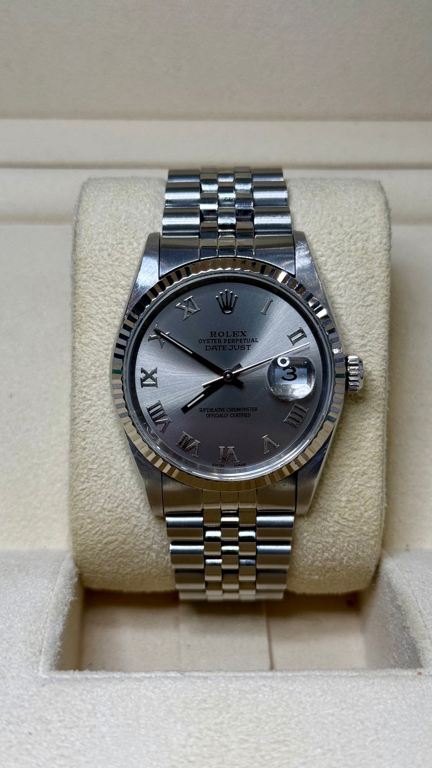 Rolex Datejust Silver Dial on 16220