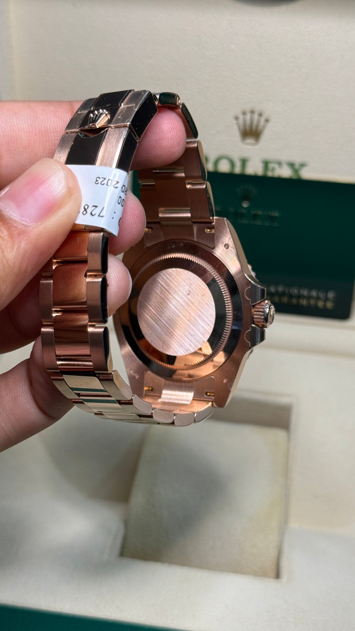 Rolex GMT-Master II Root Beer Black Dial on Oyster 126715CHNR Card 2023