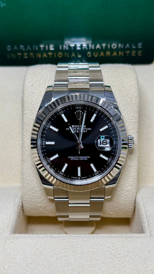 Rolex Datejust 41 Black Dial on Oyster 126334-0017 Card 2024