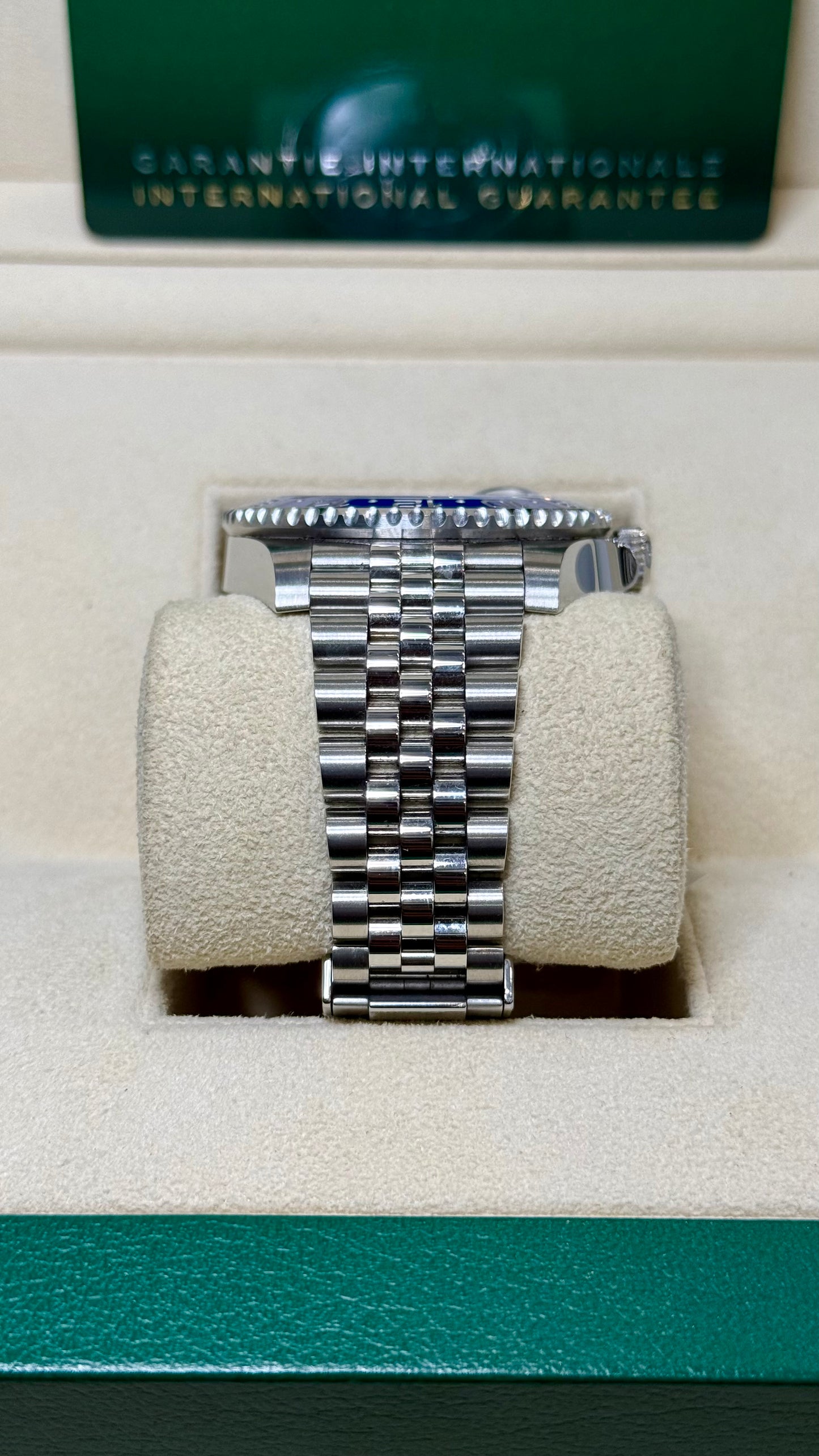 Rolex GMT-Master II Batgirl Black Dial on Jubilee 126710BLNR Card 2023