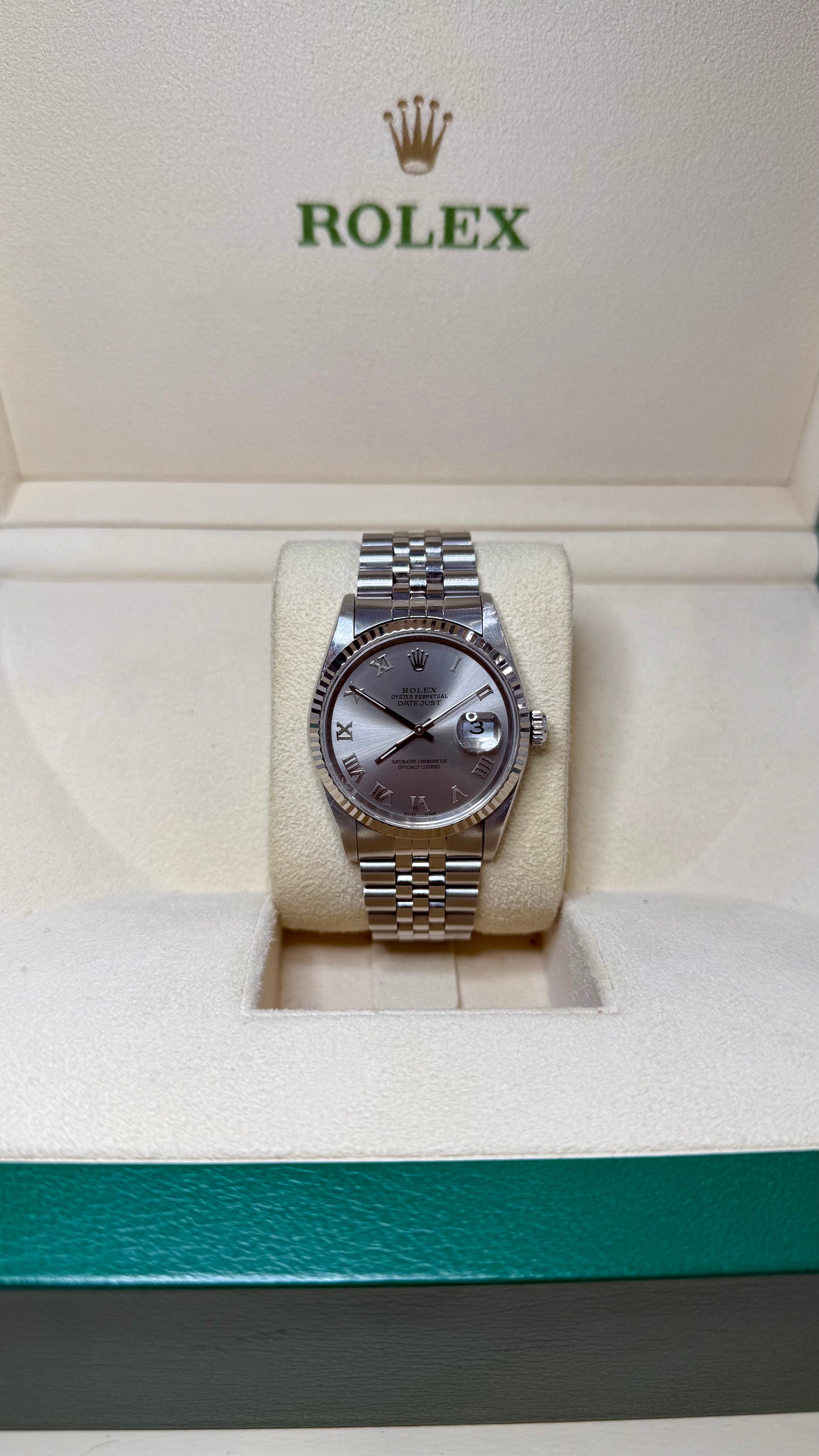 Rolex Datejust Silver Dial on 16220
