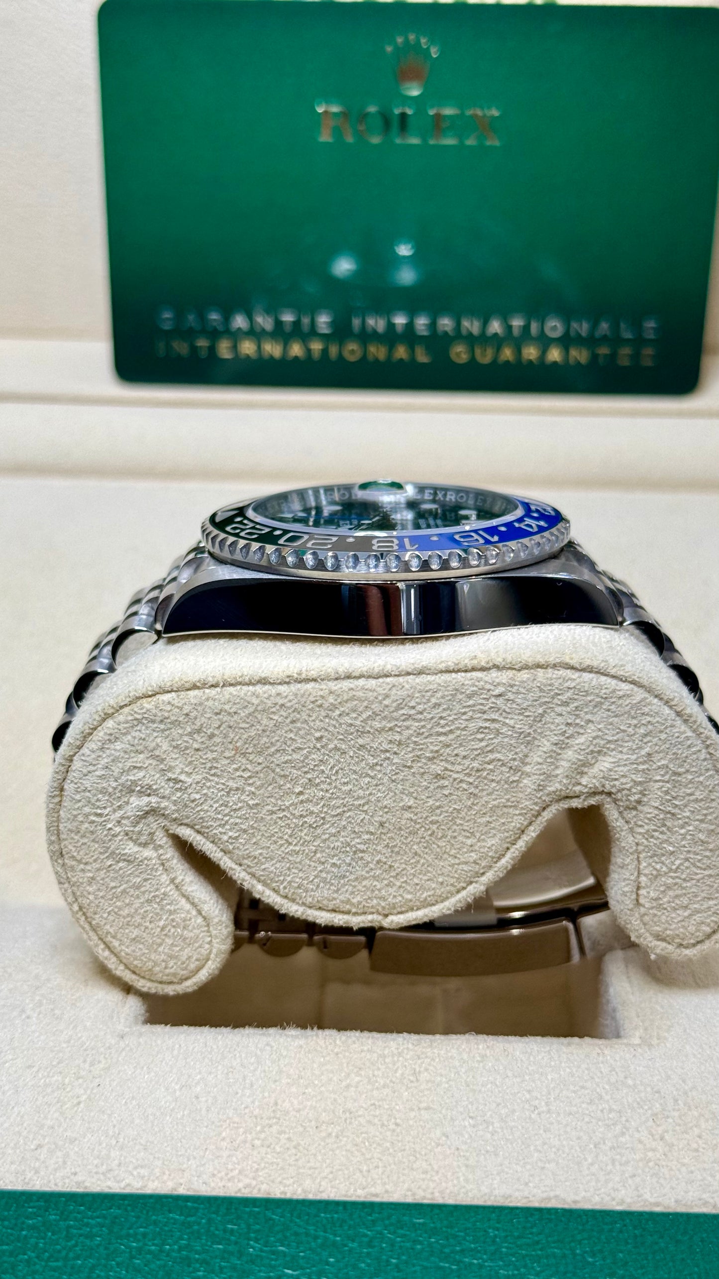 Rolex GMT-Master II Batgirl Black Dial on Jubilee 126710BLNR Card 2023