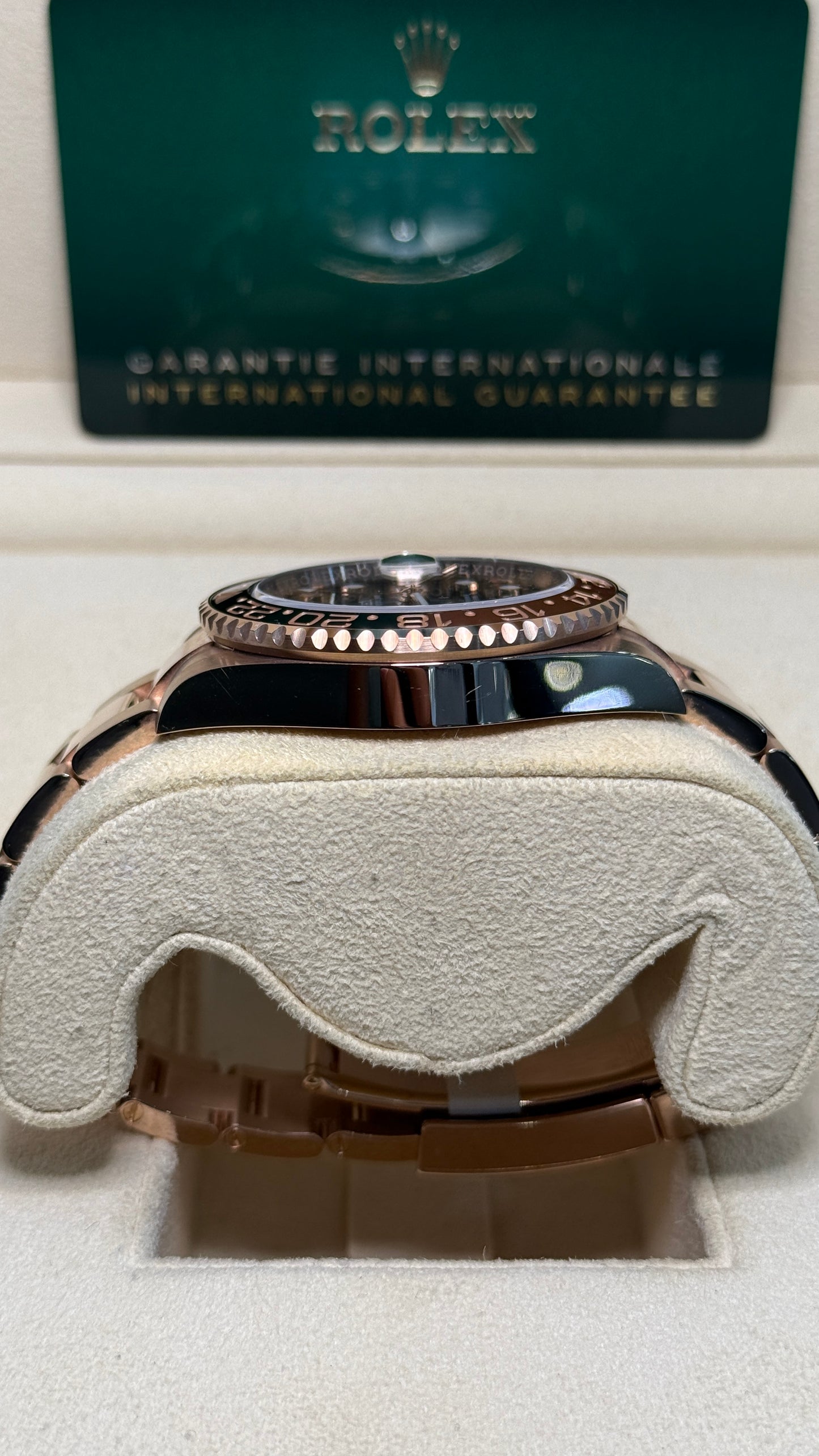 Rolex GMT-Master II Root Beer Black Dial on Oyster 126715CHNR Card 2023